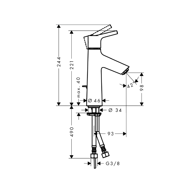 Hansgrohe Talis E jednouchwytowa bateria umywalkowa 100 z kompletem ...