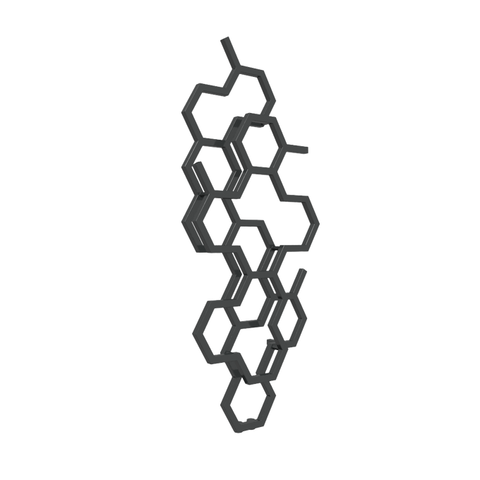 Terma HEX Grzejnik łazienkowy 122x48cm Soft 9005 WGH2X122048